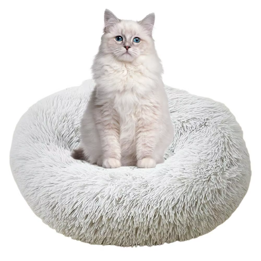 Heated Plush Donut Pet Bed